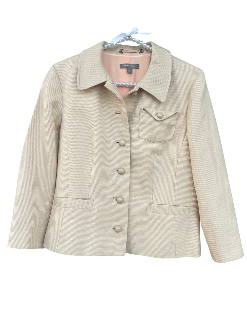 Ann Taylor Peach Cropped Blazer - Size 6